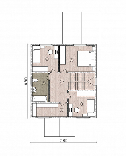Планировка Каркасный дом 132 м²
